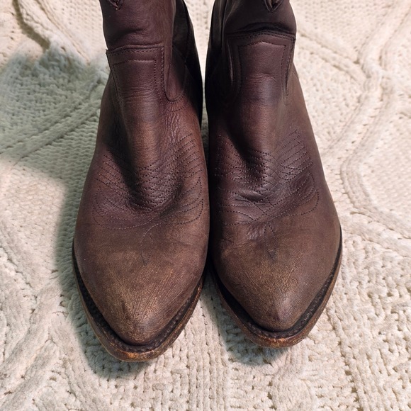 Frye Billy Short Western Boots Reddish Brown Leather Pointed Toe Womens 8 B main image 5